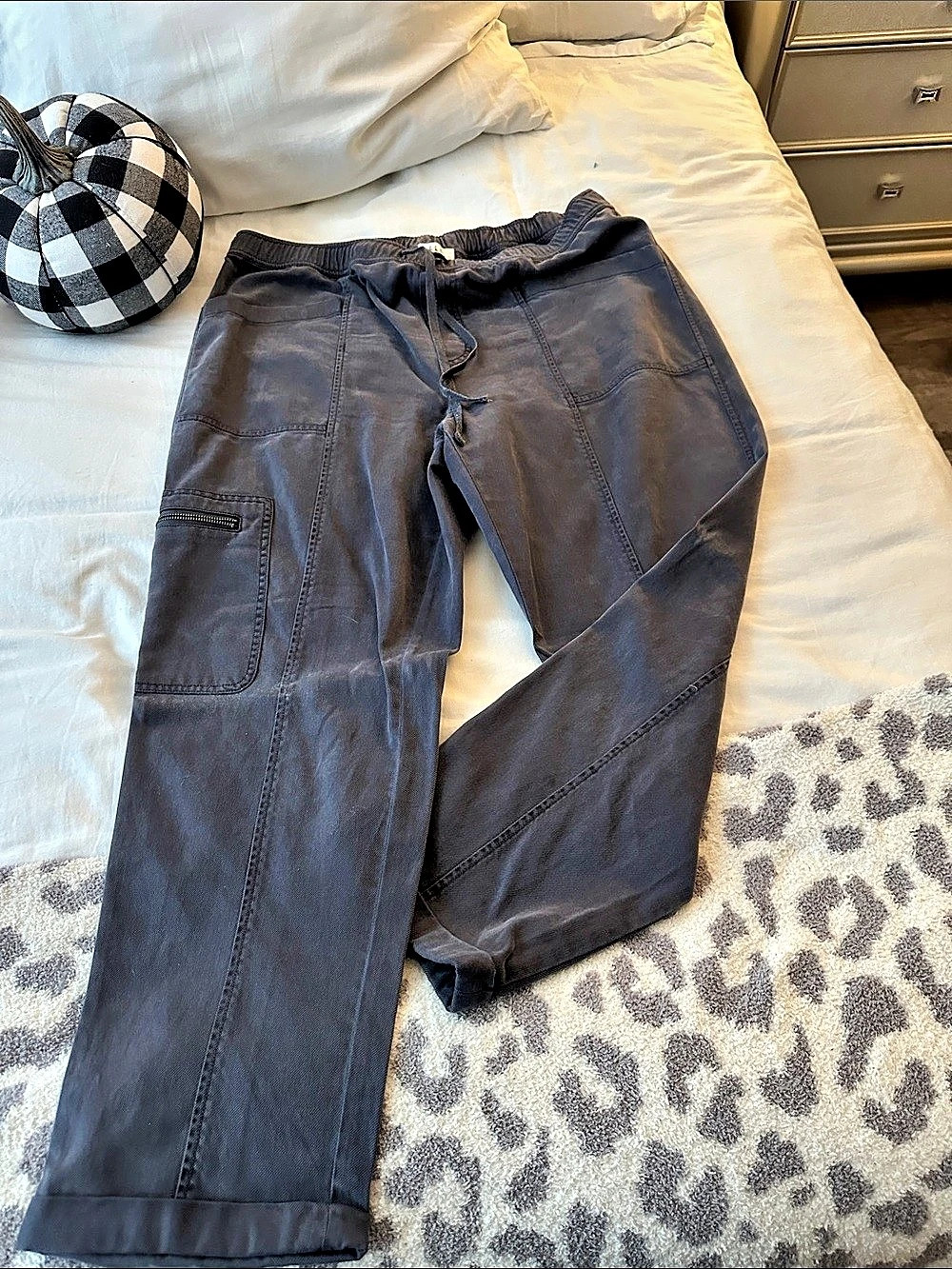 Nicole Miller New York Women's Straight Leg Pants Gray XL